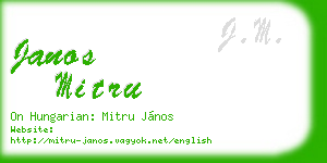 janos mitru business card